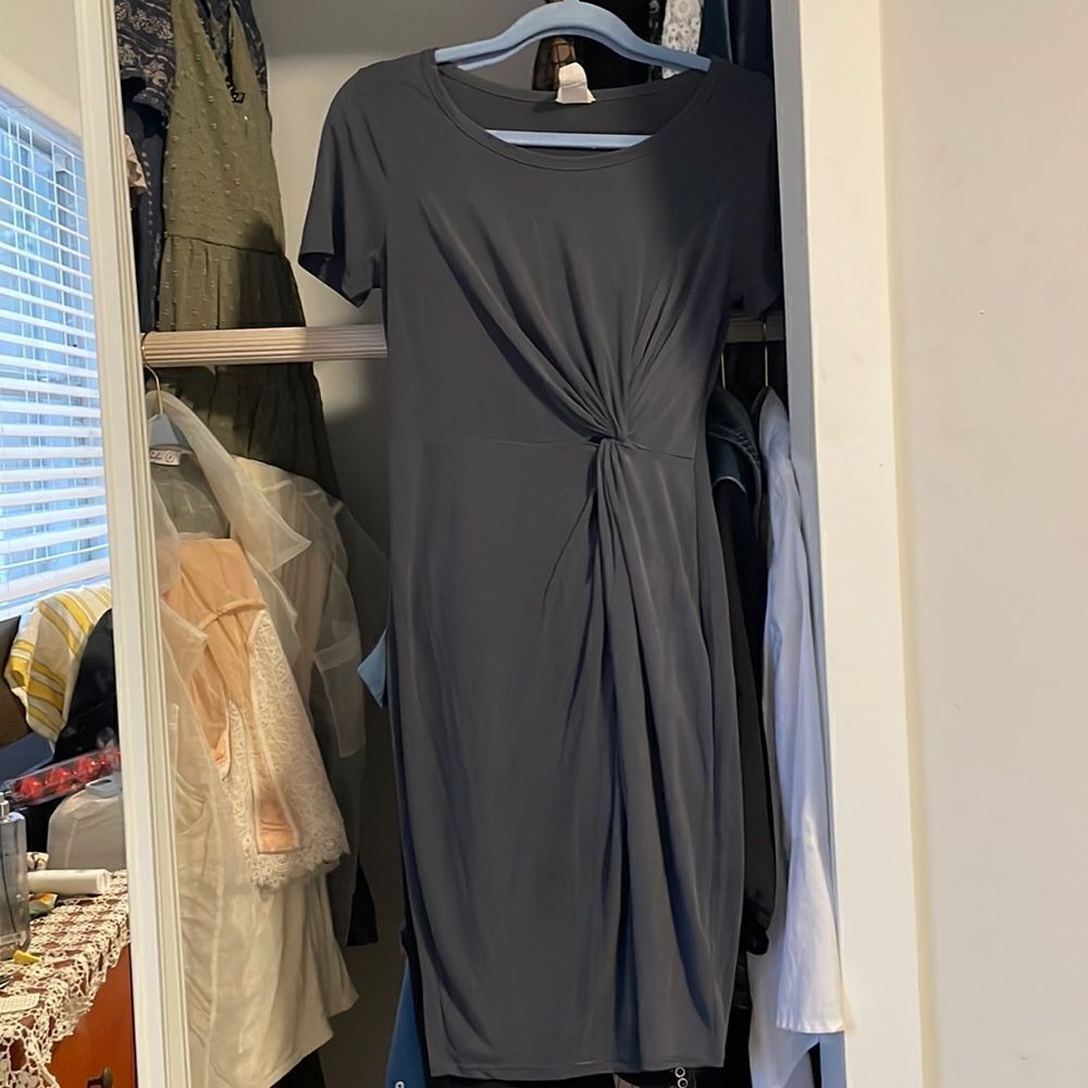 Grey midi dress great quality fabric